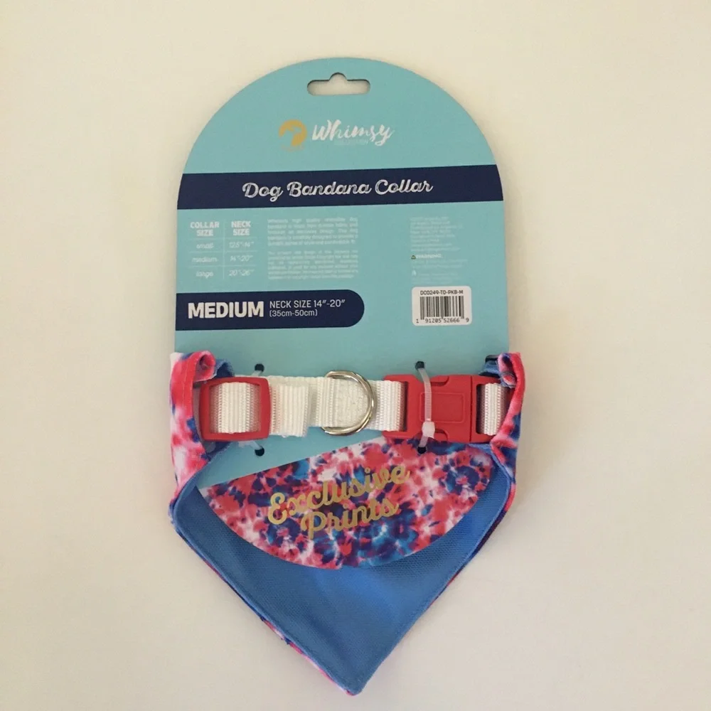 NEW (M) Dog Bandana Reversible Americana Tie Dye